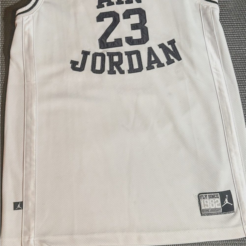 Jordan White and Black Basketball Jersey